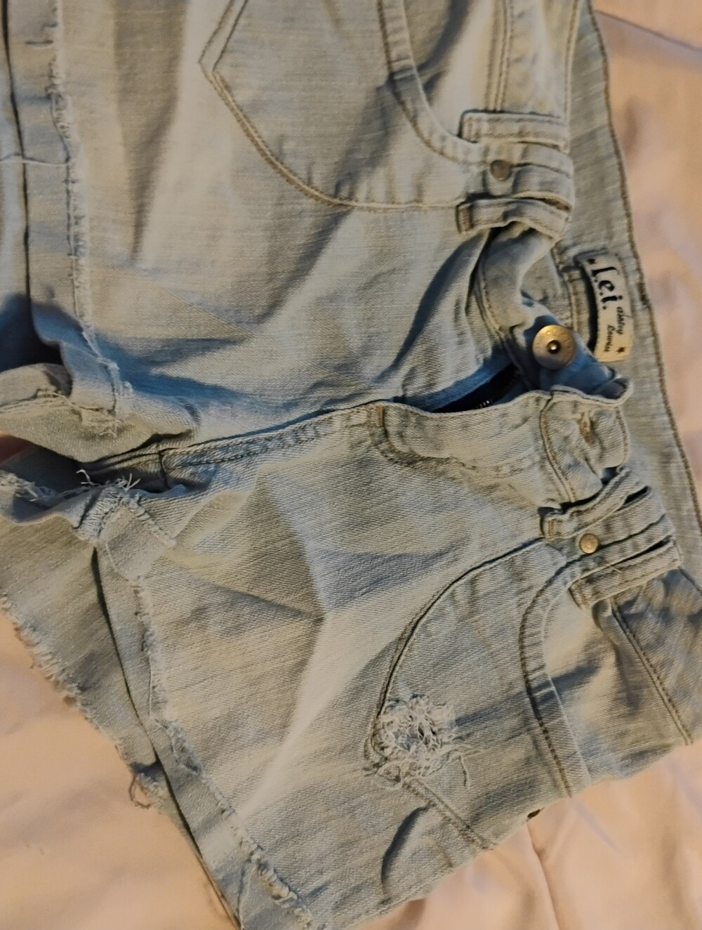Woman Light Blue Jeans Shorts